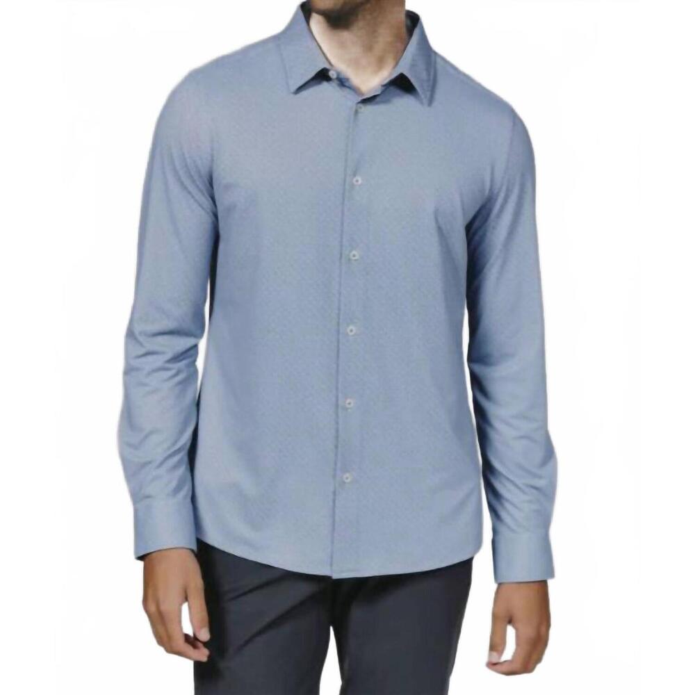NEW 7DIAMONDS wilhem long sleeve shirt in dusty blue